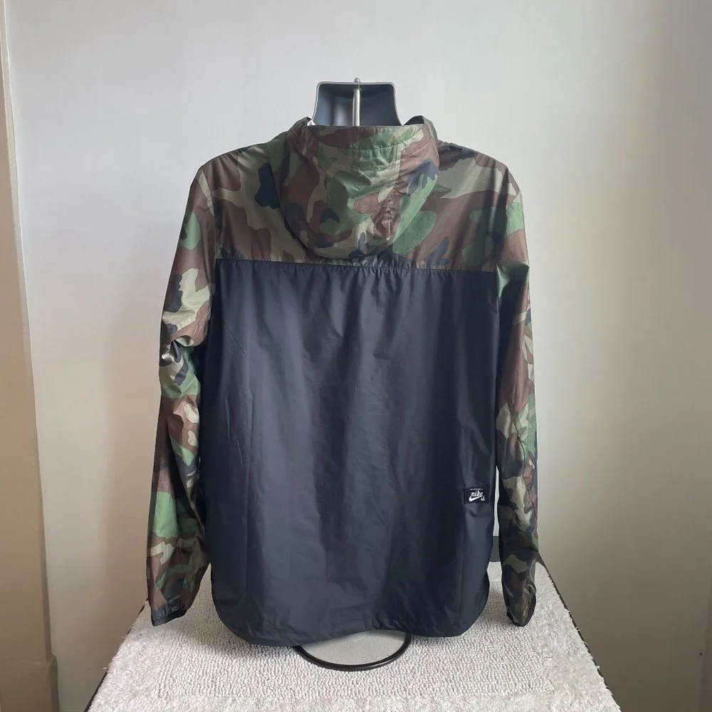 NIKE SB SKATEBOARDING ANORAK 1/2 ZIP PULLOVER CAMO WINDBREAKER JACKET MENS LARGE - Picture 7 of 8